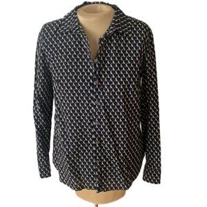 Talbots Women's Size 10 Petite Long Sleeve Dog Print Preppy